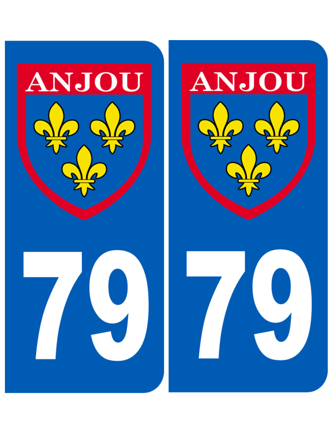 Immatriculation Anjou 79 Deux Sèvres - Sticker/autocollant Immatriculation Anjou 79 Deux Sèvres - Sticker/autocollant
