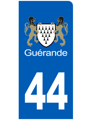 immatriculation motard Guérande (6.5x3cm) - Sticker/autocollant