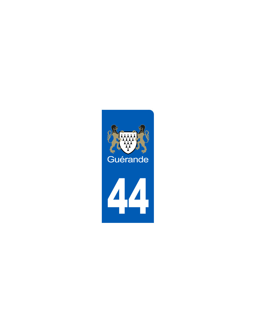 immatriculation motard Guérande (6.5x3cm) - Sticker/autocollant