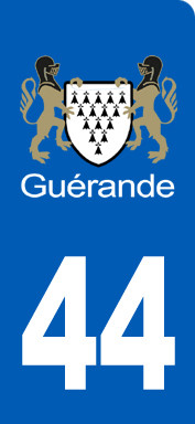 immatriculation motard Guérande (6x3cm) - Sticker/autocollant