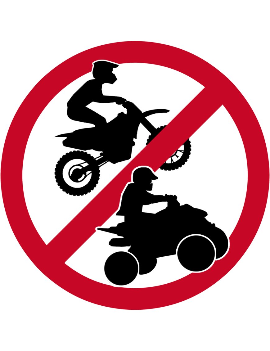 Motocross et quad interdit - 20x20cm - Sticker/autocollant