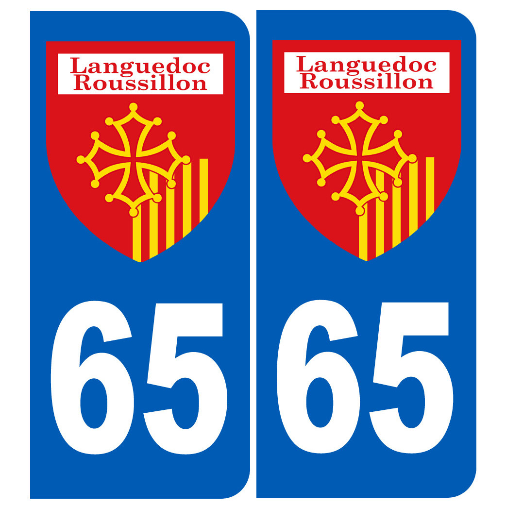 Immatriculation Languedoc-Roussillon 65 - Sticker/autocollant