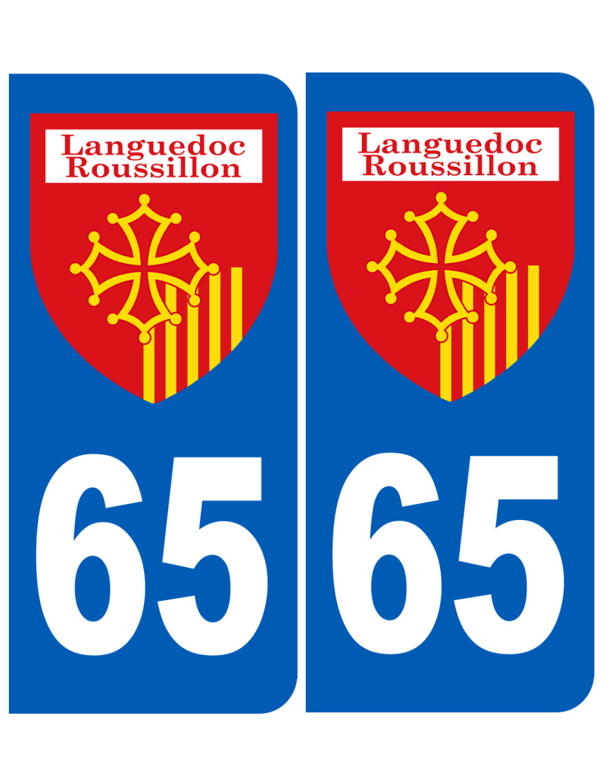 Immatriculation Languedoc-Roussillon 65 - Sticker/autocollant
