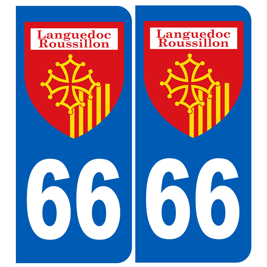 Immatriculation Languedoc-Roussillon 66 - Sticker/autocollant