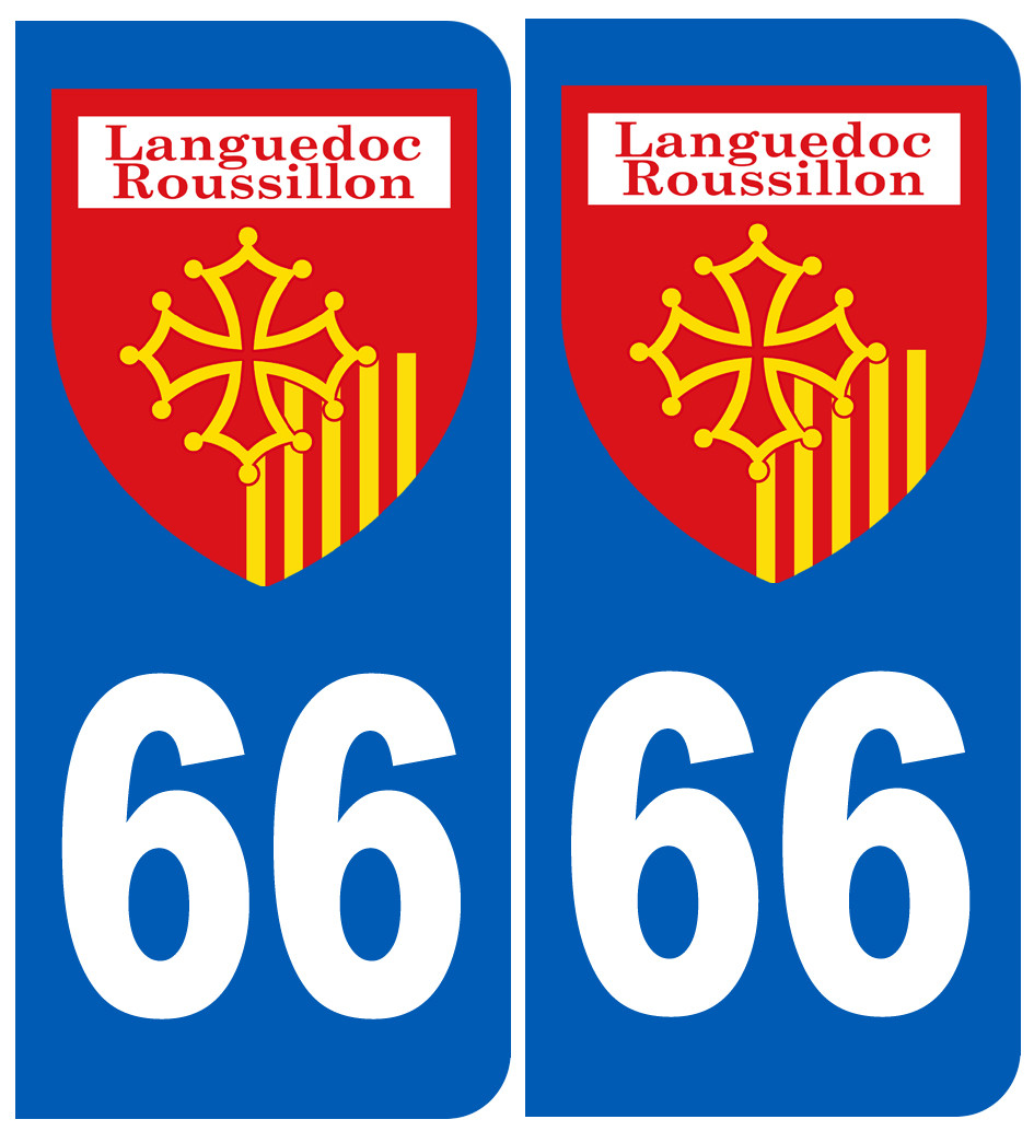 Immatriculation Languedoc-Roussillon 66 - Sticker/autocollant