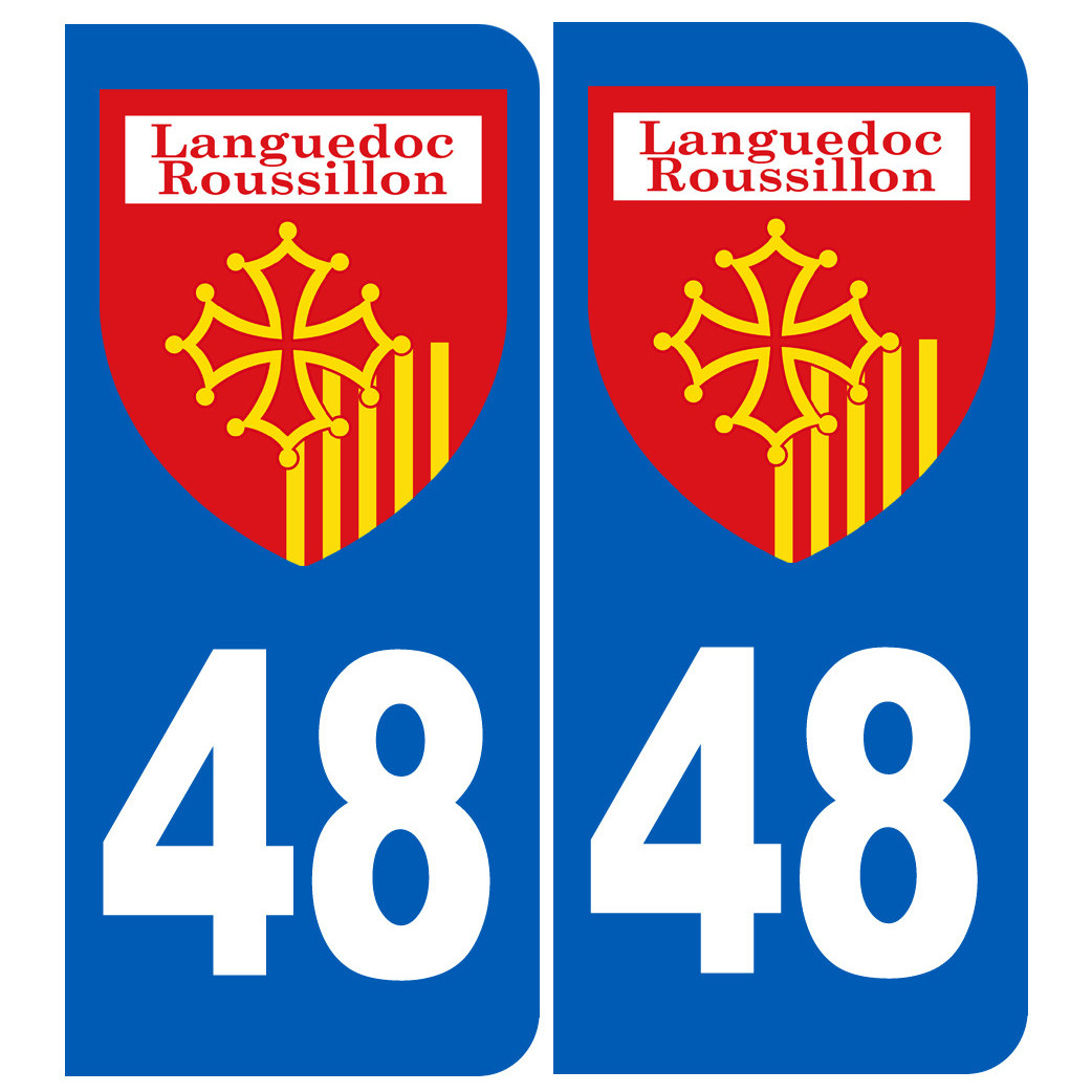 Immatriculation Languedoc-Roussillon 48 - Sticker/autocollant