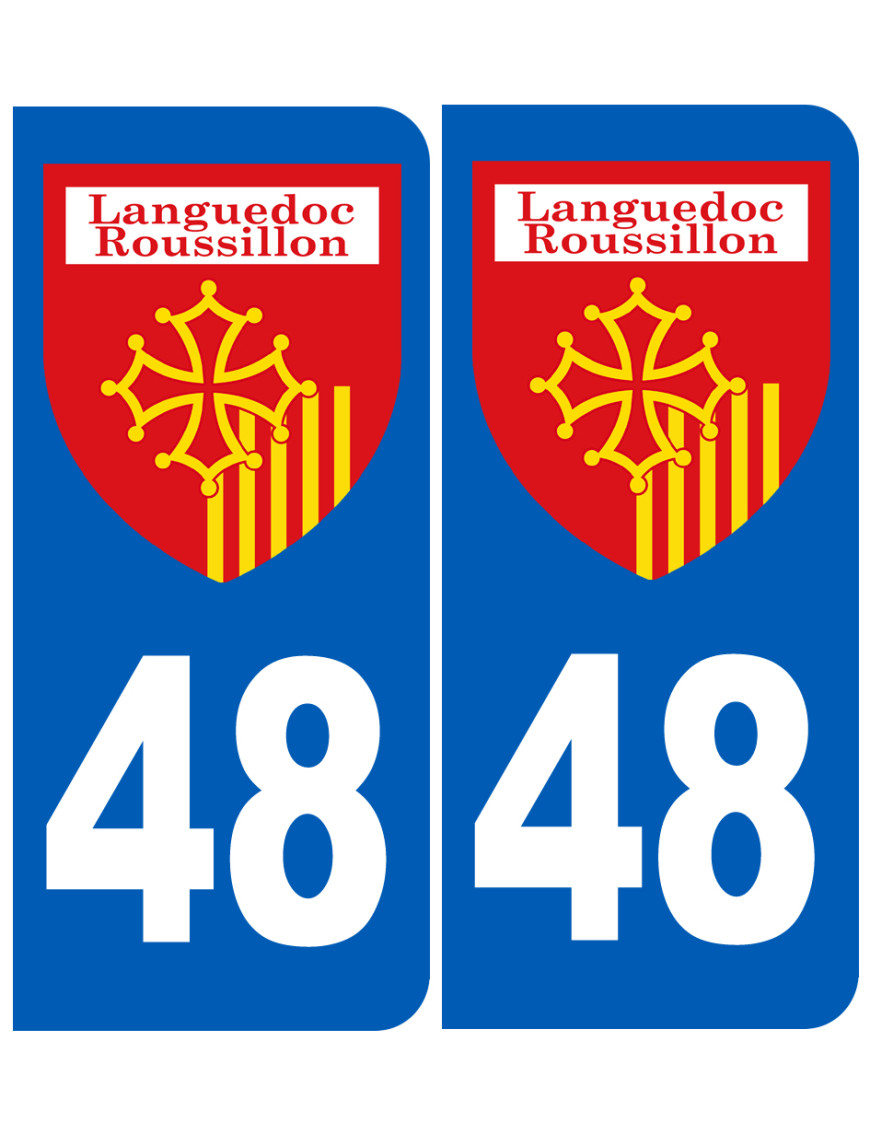 Immatriculation Languedoc-Roussillon 48 - Sticker/autocollant