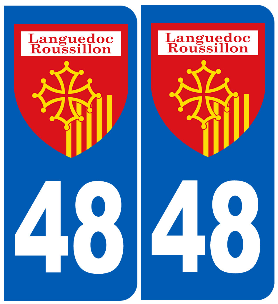 Immatriculation Languedoc-Roussillon 48 - Sticker/autocollant