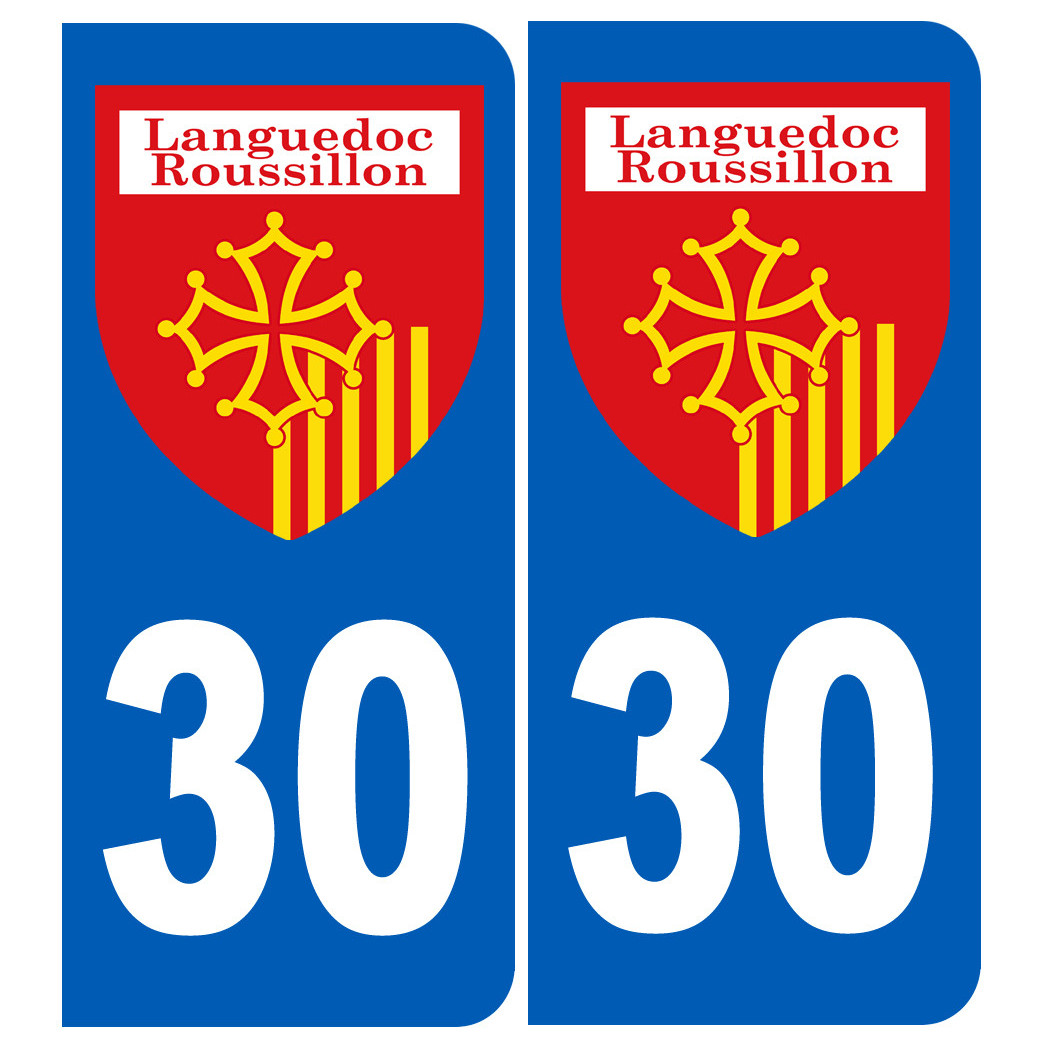 Immatriculation Languedoc-Roussillon 30 - Sticker/autocollant
