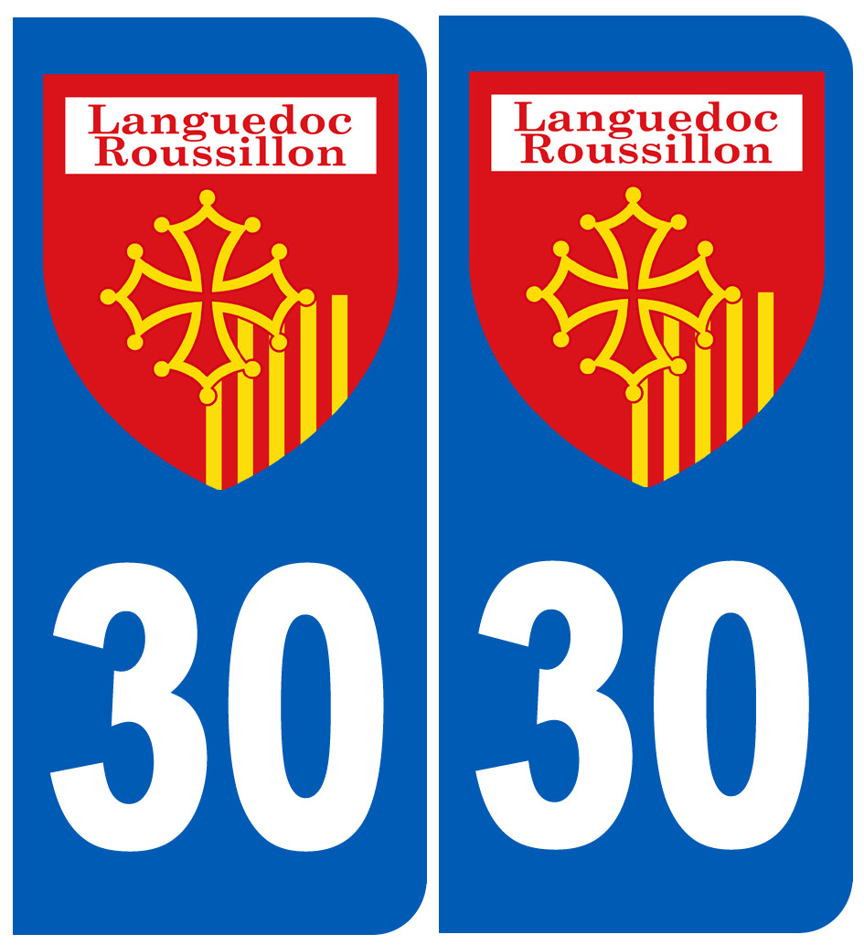 Immatriculation Languedoc-Roussillon 30 - Sticker/autocollant