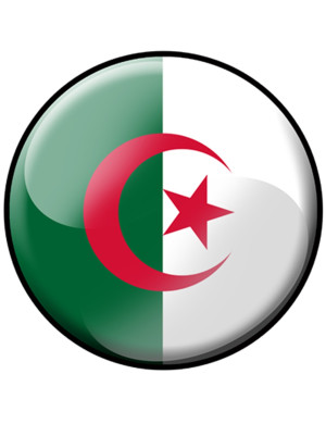 drapeau Algérien rond - 15cm - Sticker/autocollant