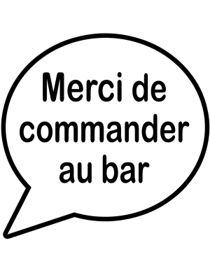 Commander au bar - 15x15cm - Sticker/autocollant