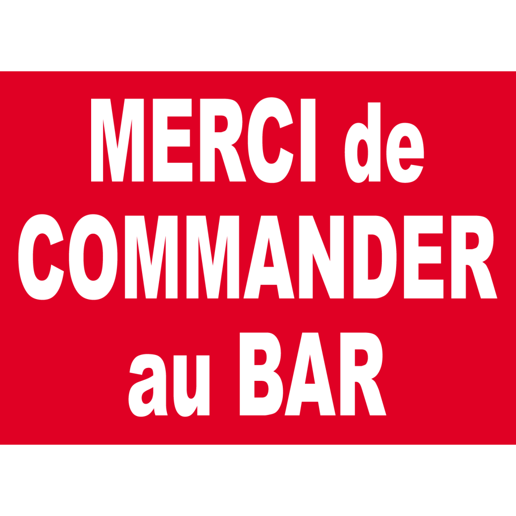 Commander au bar merci - 29x21cm - Sticker/autocollant