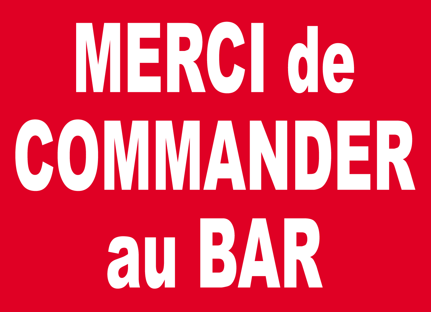 Commander au bar merci - 20x14.5cm - Sticker/autocollant