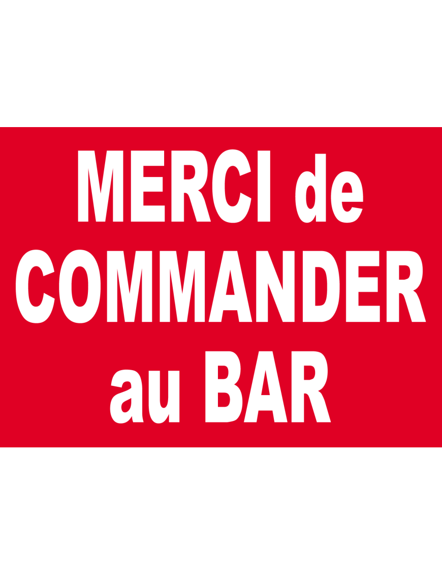 Commander au bar merci - 15x11cm - Sticker/autocollant