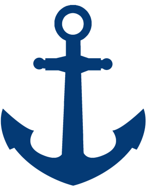 Ancre marine bleu - 10x8cm - Sticker/autocollant