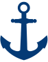 Ancre marine bleu - 10x8cm - Sticker/autocollant