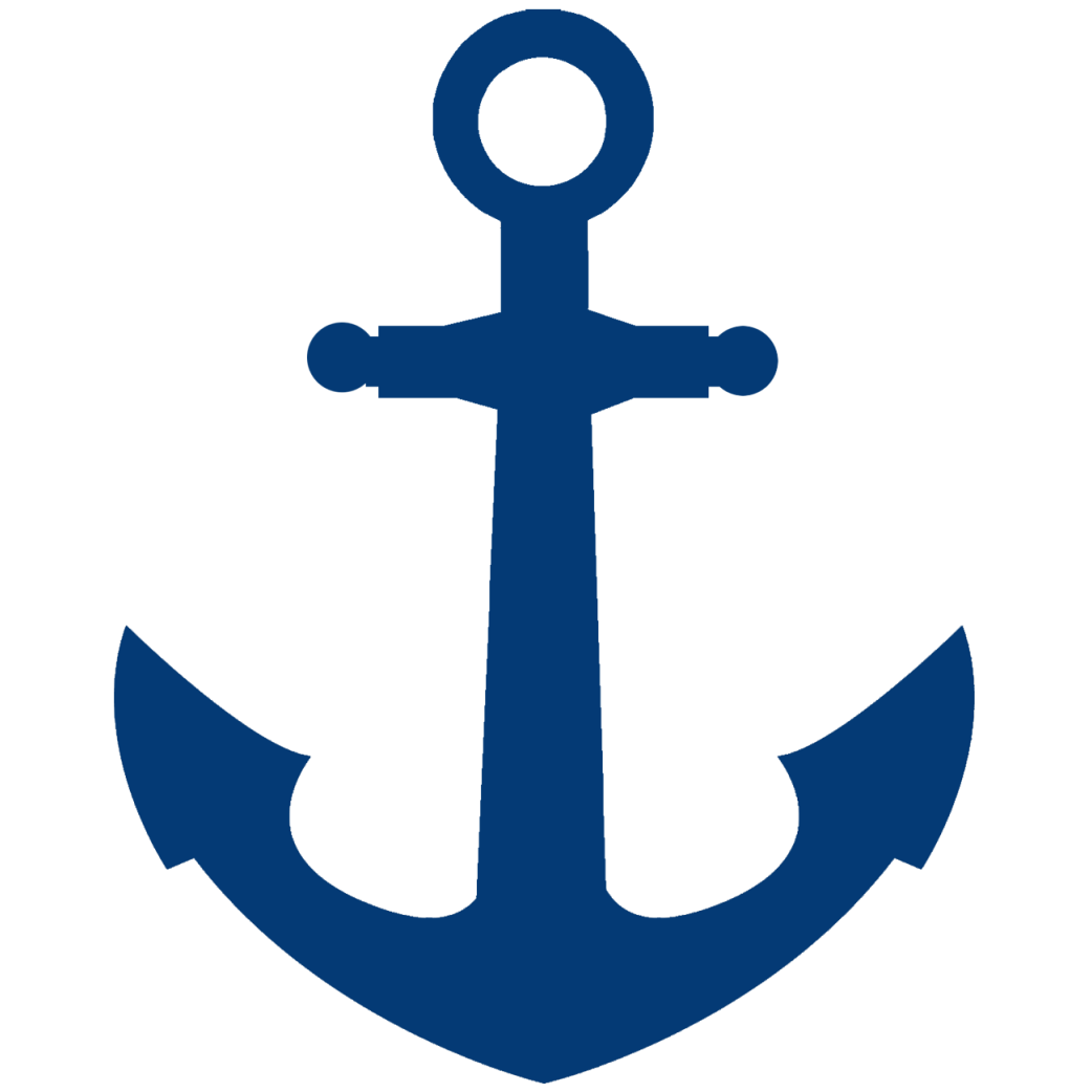 Ancre marine bleu - 20x16cm - Sticker/autocollant