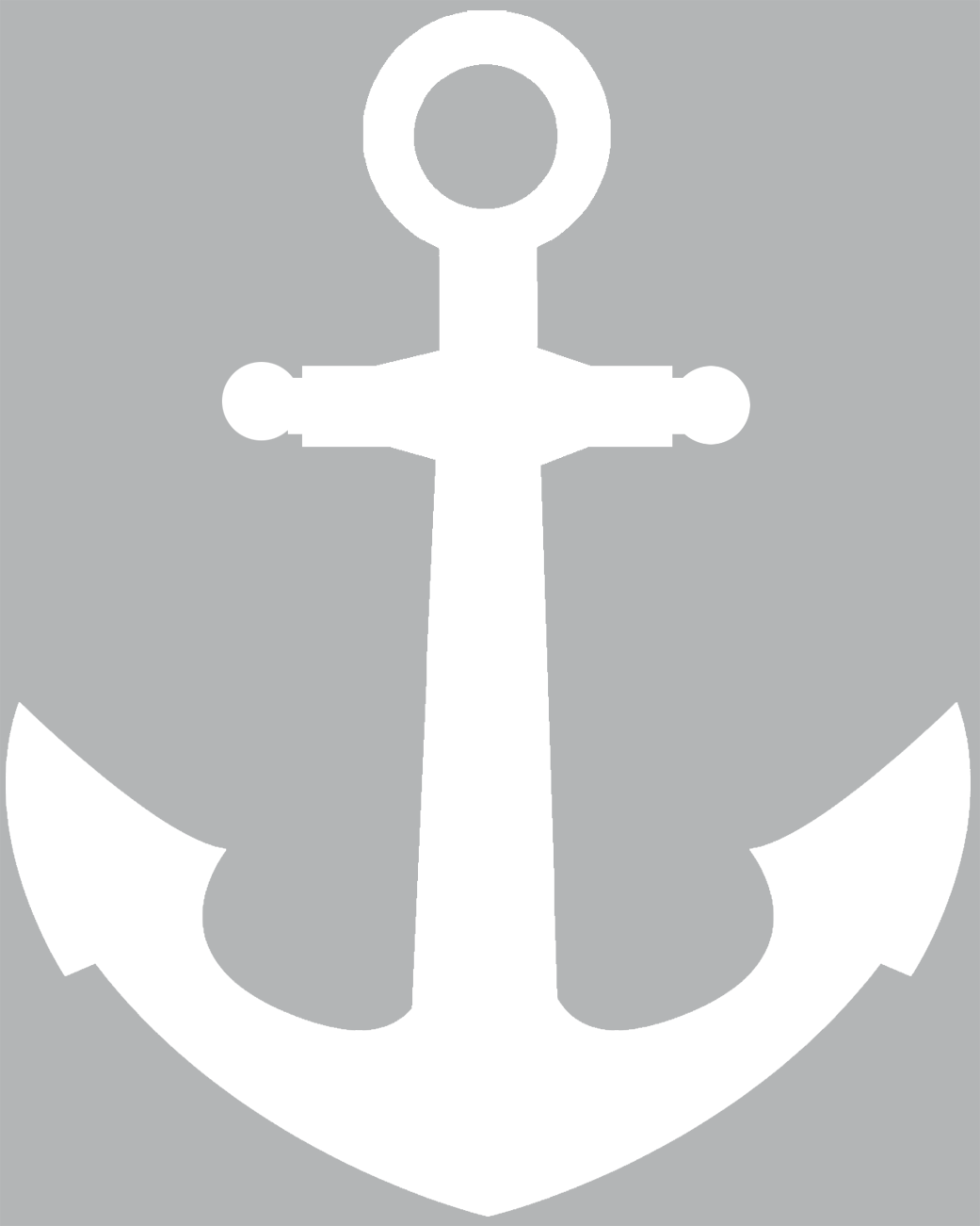 Ancre marine blanche - 20x16cm - Sticker/autocollant