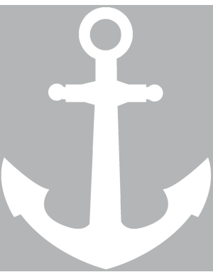 Ancre marine blanche - 15x12cm - Sticker/autocollant