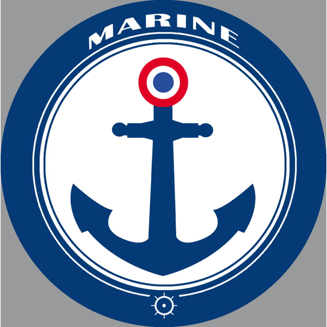 Ancre marine France - 10x10cm - Sticker/autocollant