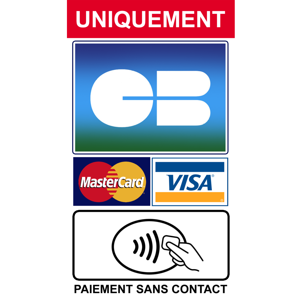 Paiement CB uniquement - 20x11cm - Sticker/autocollant