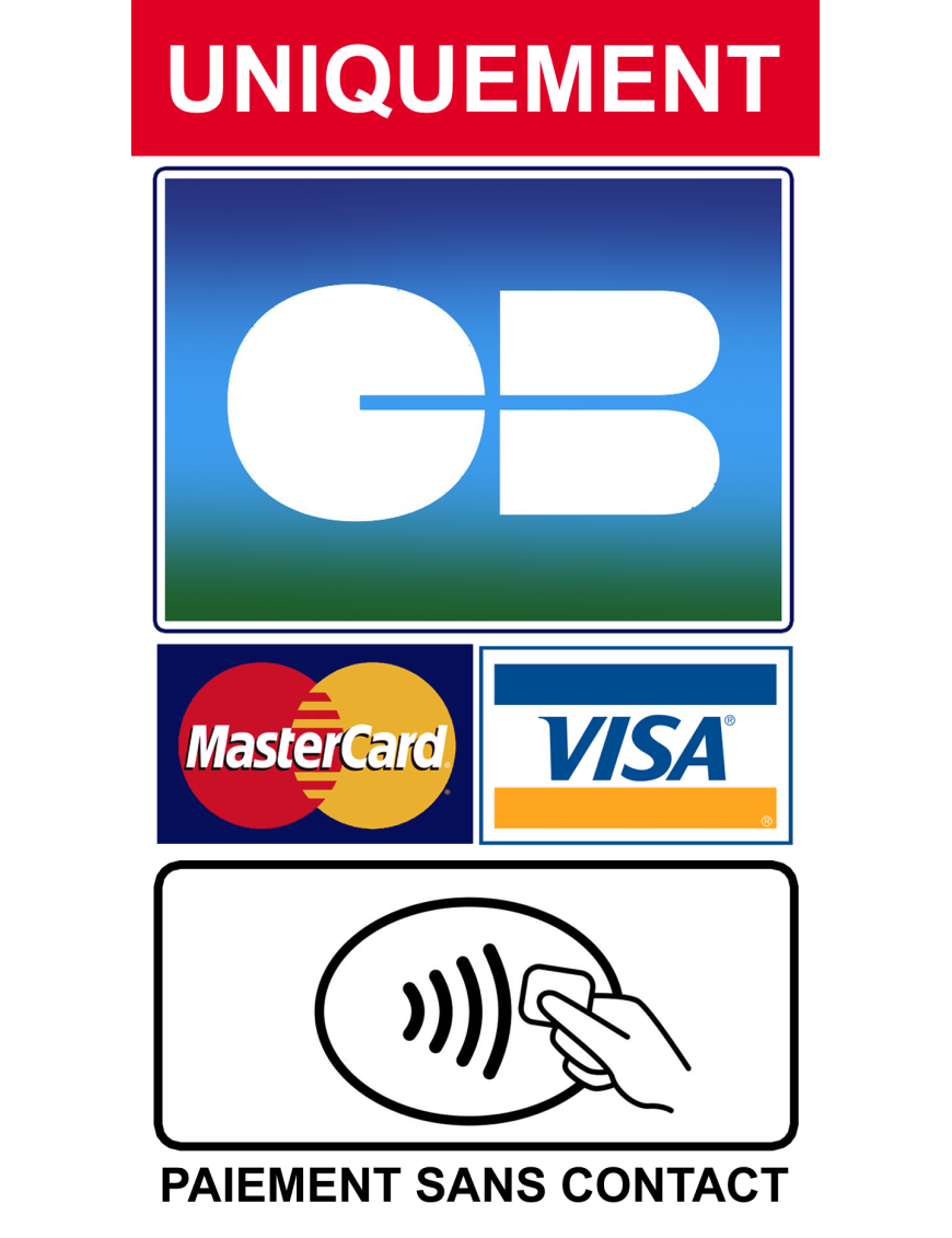 Paiement CB uniquement - 20x11cm - Sticker/autocollant
