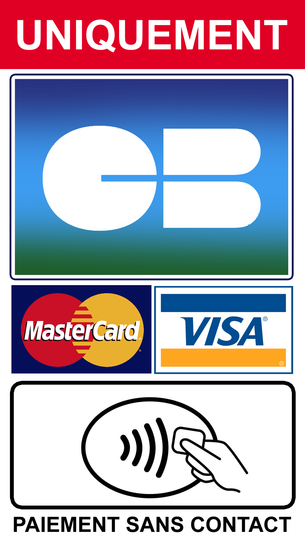 Paiement CB uniquement - 15x8.2cm - Sticker/autocollant
