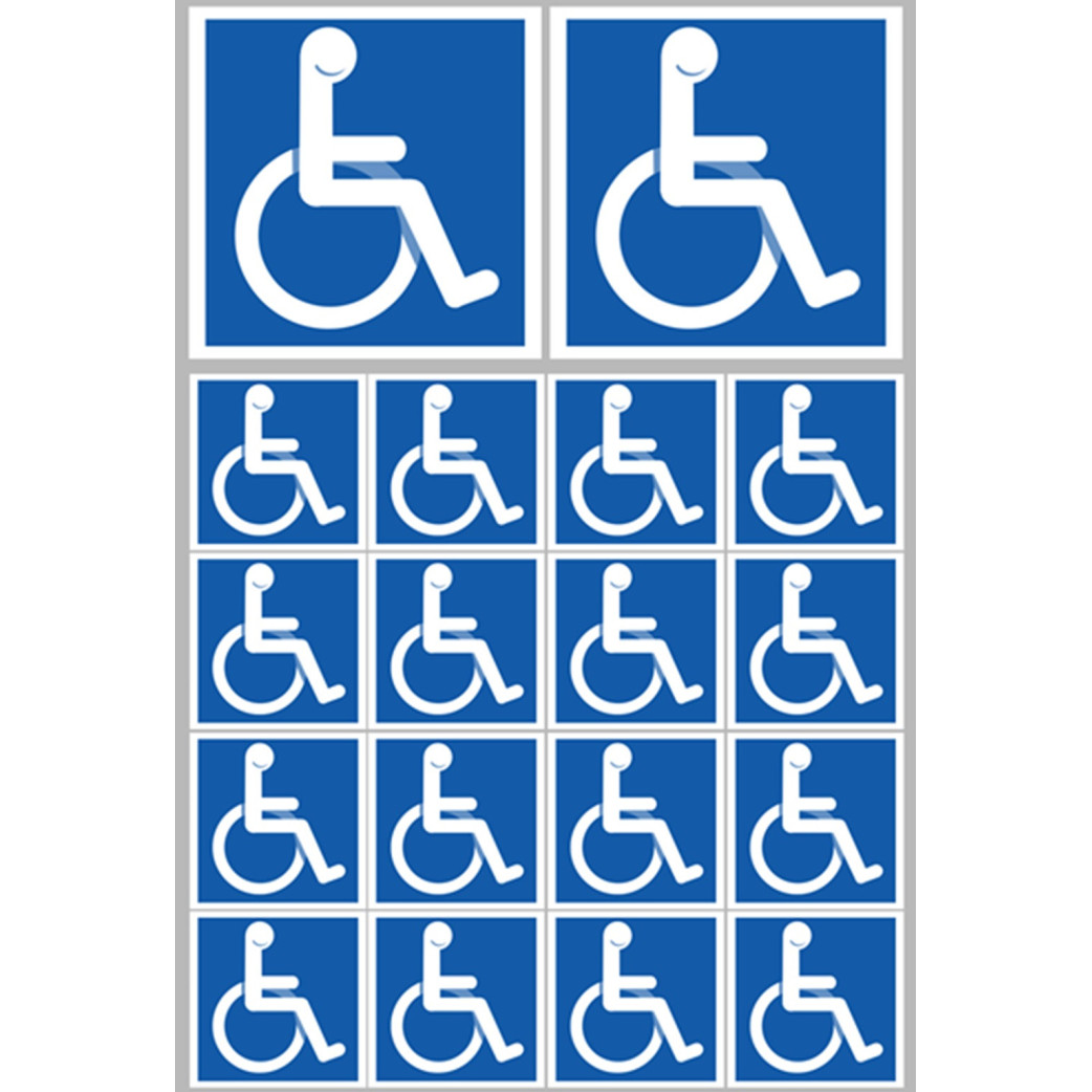Handicapé moteur (2 fois 10cm & 16 fois 5cm) - Sticker/autocollant