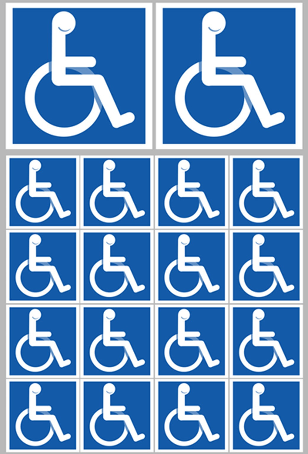 Handicapé moteur (2 fois 10cm & 16 fois 5cm) - Sticker/autocollant