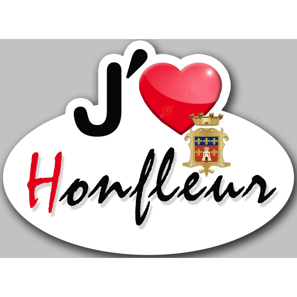 J'aime Honfleur - 15x11cm - Sticker/autocollant