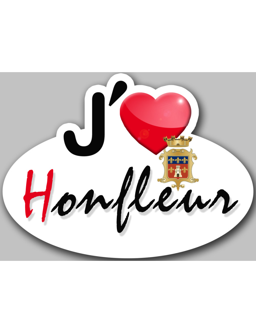 J'aime Honfleur - 15x11cm - Sticker/autocollant