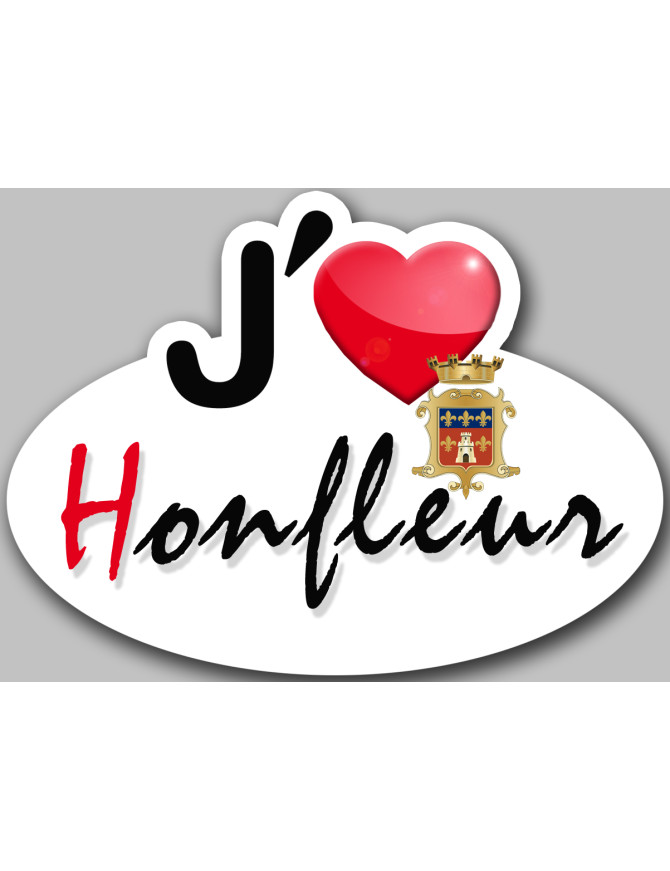 J'aime Honfleur - 5x3.7cm - Sticker/autocollant J'aime Honfleur - 5x3.7cm - Sticker/autocollant