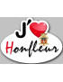 J'aime Honfleur - 5x3.7cm - Sticker/autocollant