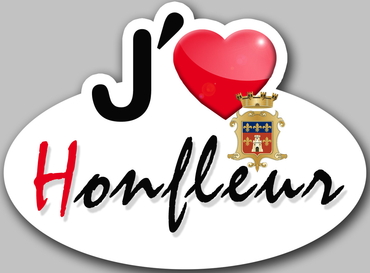 J'aime Honfleur - 5x3.7cm - Sticker/autocollant