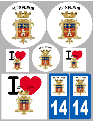 Honfleur - 8 autocollants variés - Sticker/autocollant