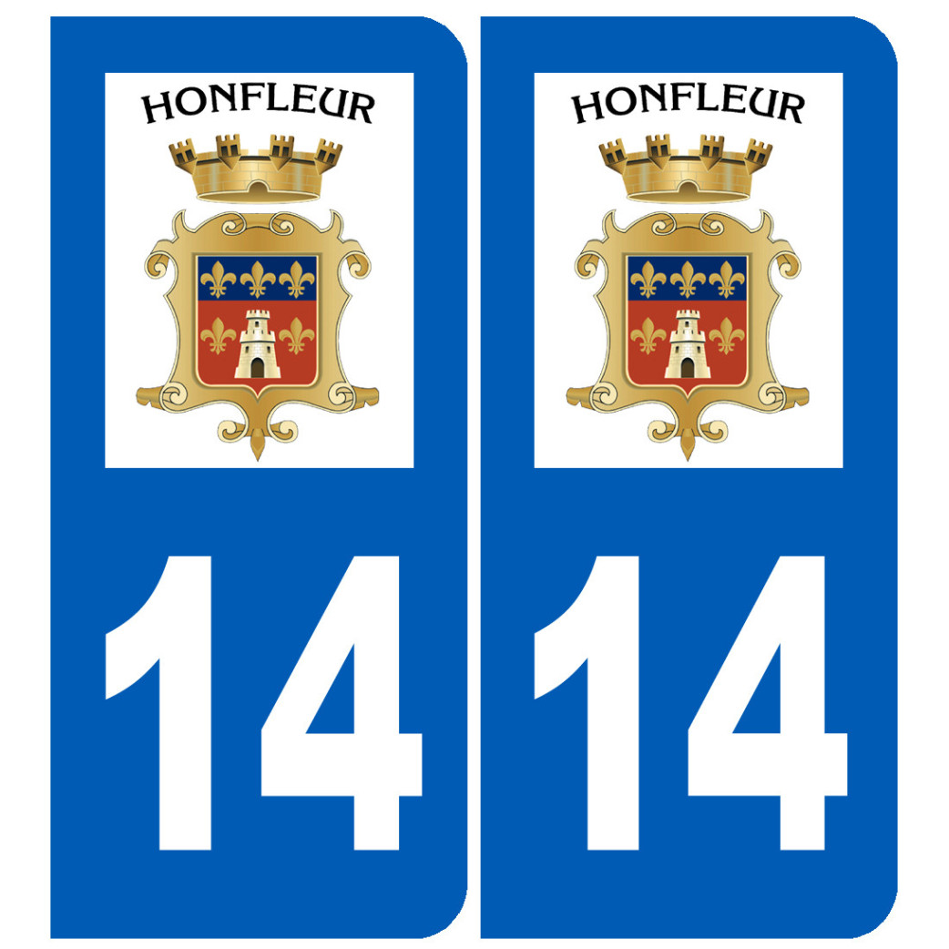 immatriculation 14 Honfleur - Sticker/autocollant