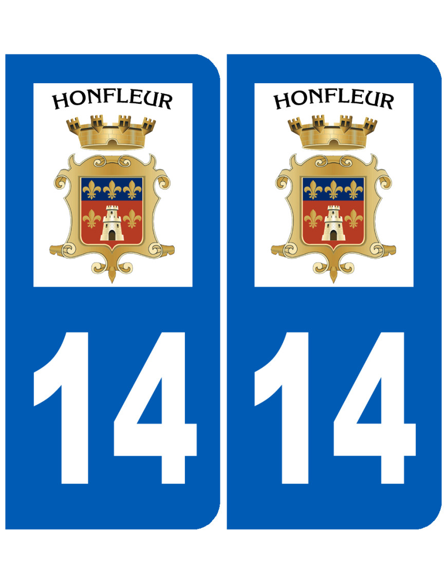 immatriculation 14 Honfleur- Sticker/autocollant