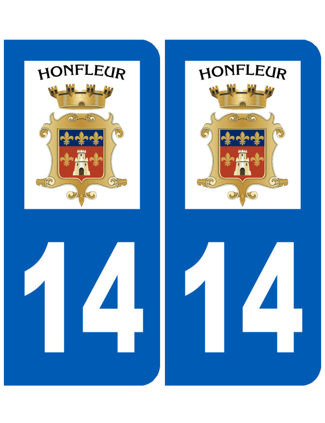 immatriculation 14 Honfleur - Sticker/autocollant immatriculation 14 Honfleur - Sticker/autocollant