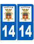 immatriculation 14 Honfleur- Sticker/autocollant