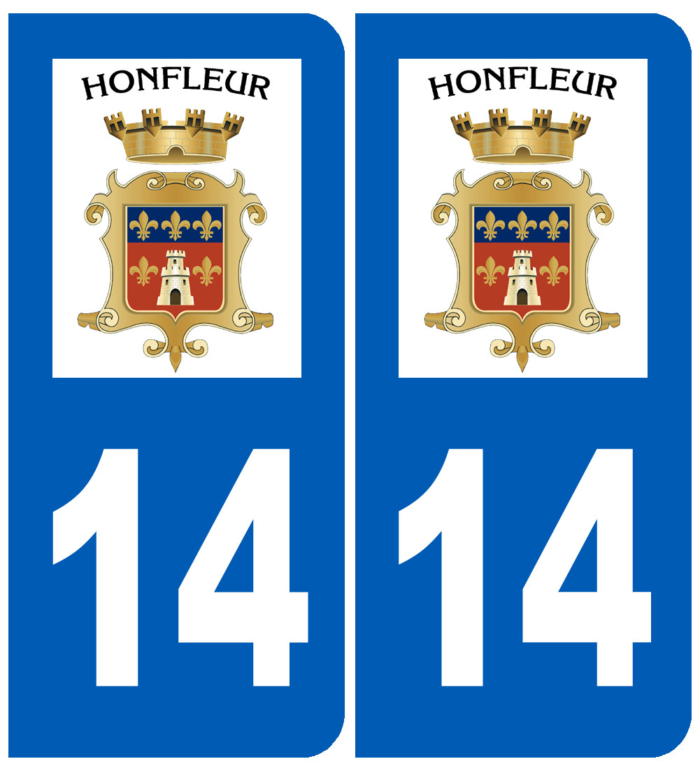 immatriculation 14 Honfleur - Sticker/autocollant