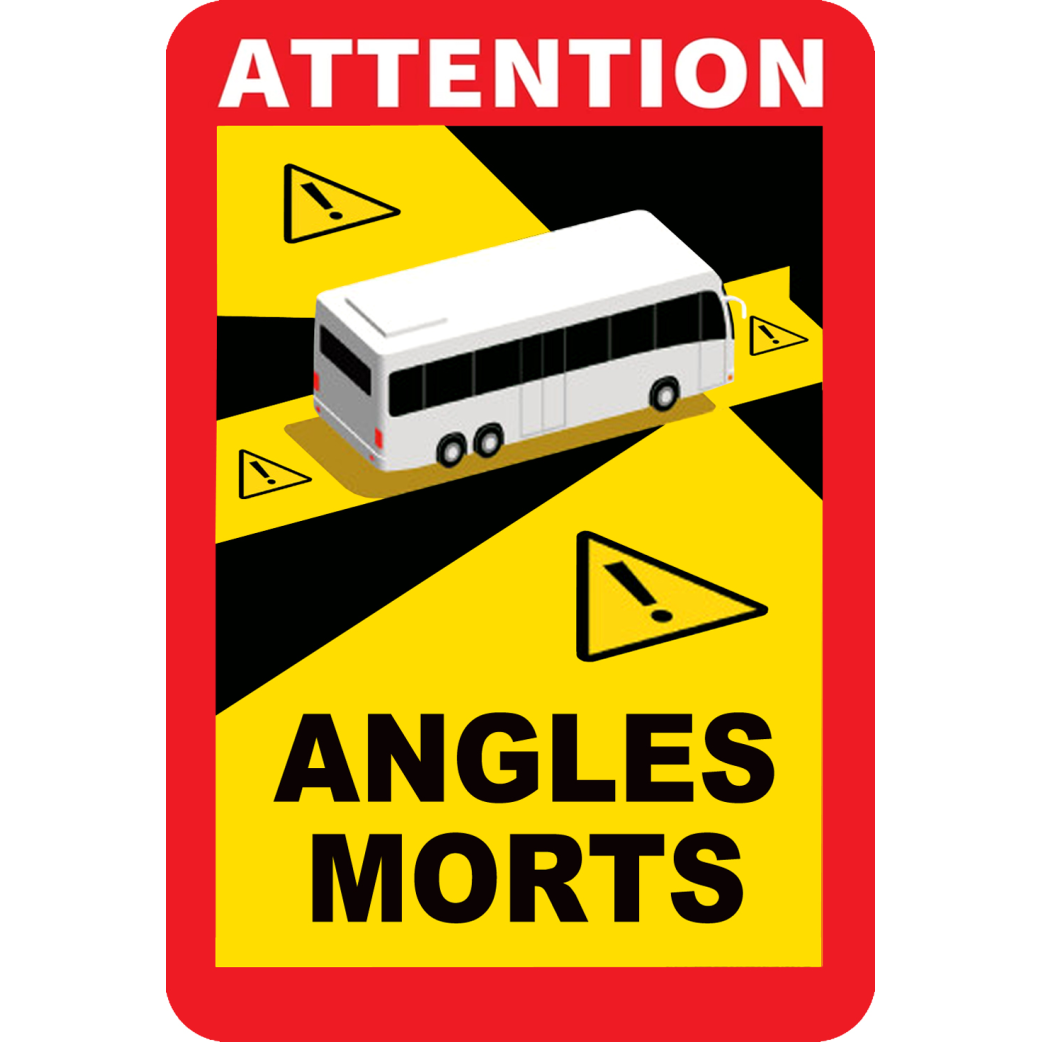 Angles morts car - 17x25cm - Sticker/autocollant