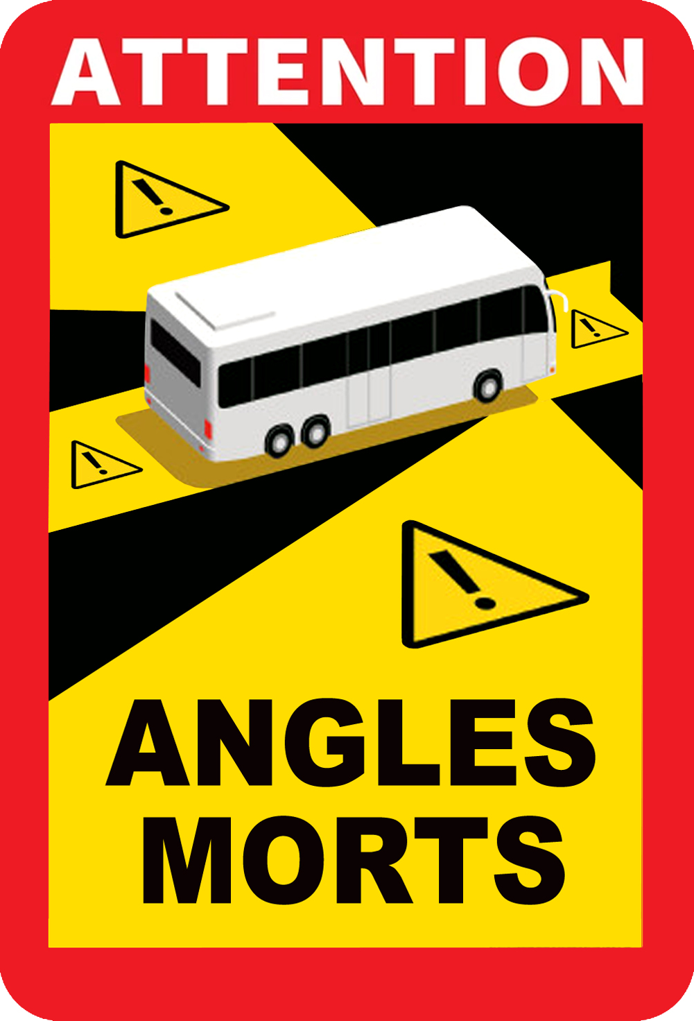 Angles morts car - 17x25cm - Sticker/autocollant