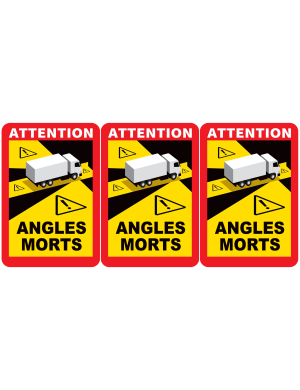 Angles morts poids lourds (3 fois 17x25cm) - Sticker/autocollant