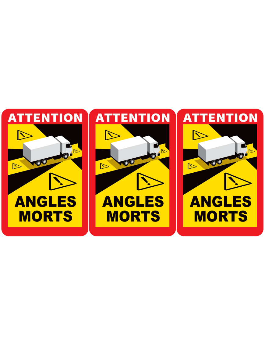Angles morts poids lourds (3 fois 17x25cm) - Sticker/autocollant