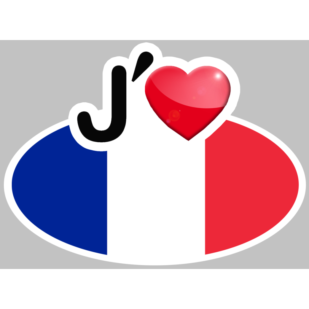 J'aime la France - 15x11cm - Sticker/autocollant