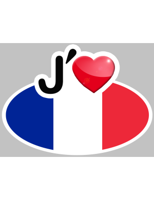 J'aime la France - 10x7.5cm - Sticker/autocollant