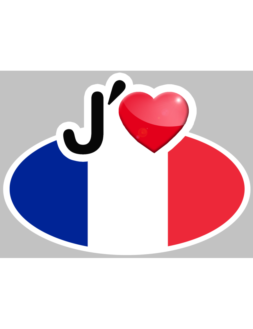 J'aime la France - 10x7.5cm - Sticker/autocollant
