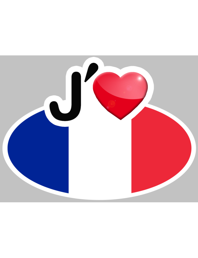 J'aime la France - 10x7.5cm - Sticker/autocollant J'aime la France - 10x7.5cm - Sticker/autocollant