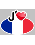 J'aime la France - 10x7.5cm - Sticker/autocollant